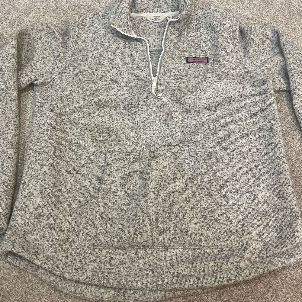Vineyard Vines Heathered Gray Quarter-Zip Pullover